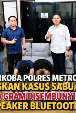 SATRESNARKOBA POLRES METRO BEKASI GAGALKAN PEREDARAN SABU, 49,46 GRAM DISEMBUNYIKAN DALAM SPEAKER BLUETOOTH